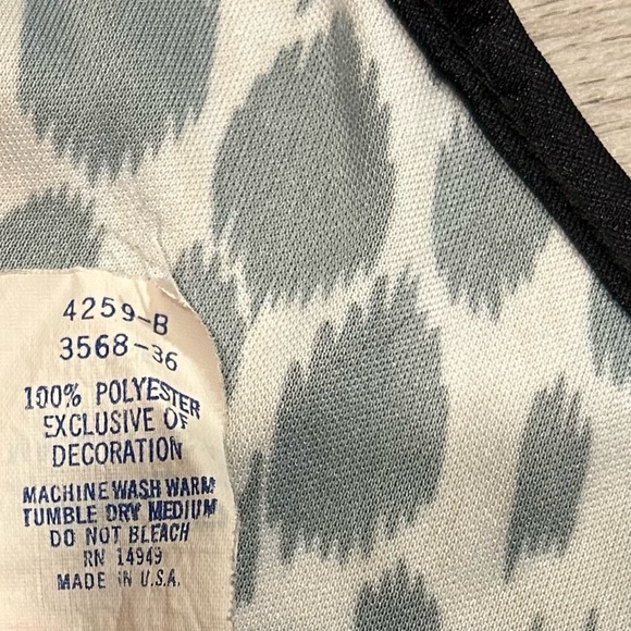 Vintage Alan R. Crop Top Tank Leopard Print Oversized Satin USA Made Size L - Picture 6 of 7